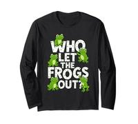 Who Let The Frogs out? Funny Frog Lover Men Women Kids Maglia a Manica