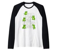 Who Let The Frogs out? Funny Frog Lover Men Women Kids Maglia con Maniche Raglan