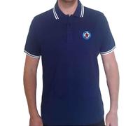 Who - the - Rock Off The Who Polo Shirt Target Band Logo Nuovo Ufficiale Uomo Navy Blu Size M