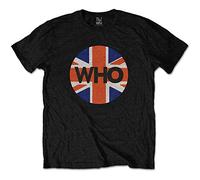 Who - the - T-Shirt # S Unisex Black # Union Jack Circle