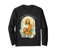 Who Would Jesus Draft Fantasy Football Parody Fall Art Maglia a Manica