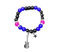 Whoasyst 1/2 pezzi Set di braccialetti abbinati con perline e catenine elastiche regolabili da polso, ornamento per feste, Misura unica, come descritto