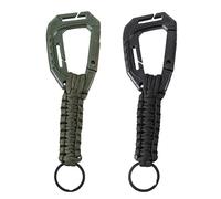 Whoasyst 2 portachiavi in paracord con moschettone resistente cordino intrecciato portachiavi strumento esterno moschettone con cinghia accessori da campeggio escursionismo zaino zaino sopravvivenza