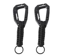 Whoasyst 2 portachiavi in paracord con moschettone resistente cordino intrecciato portachiavi strumento esterno moschettone con cinghia accessori da campeggio escursionismo zaino zaino sopravvivenza