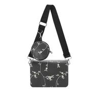 Whoasyst 2023 Borsa a tracolla per ragazza adolescente Borsa versatile Messenger di grande capacità con tracolla regolabile con ricamo piccola borsa, Nero , One Size