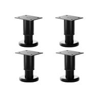 Whoasyst 4pcs Regolabile Mobili Rise Acciaio Telescopico Regolabile Mobili Gambe Uso Semplice Per Vari Arredi Piedi Neri