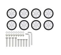 Whoasyst 8PCS Quick Install Deposito Rulli Pratico Silenzioso Movimento Scorrevole Multi Marca Valigia Compatibilità Bagagli Silenzioso Rolling, 69 Argento