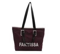 Whoasyst Borsa a tracolla con stampa lettera di moda di grande capacità per lo shopping di viaggio e il lavoro impermeabile del panno di Oxford borsa con cerniera borsa portatile dei bagagli, Viola