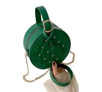 Whoasyst Borsa a tracolla da donna alla moda con rivetto borsa alla moda borse a tracolla per ragazze piccola borsa rotonda, Verde, One Size