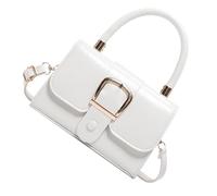 Whoasyst Borsa a tracolla da donna in pelle sintetica in tinta unita piccola borsa a tracolla ideale per il pendolarismo, lo shopping e l'evento sociale, elegante borsa da donna, bianco, One Size