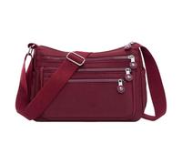 Whoasyst Borsa a tracolla per le donne in nylon impermeabile borsa a tracolla messaggeri leggero Pocketbook Messaggeri Nylon Messenger borse e borse, Rosso, One Size