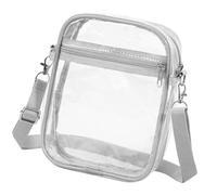 Whoasyst Borsa da concerto da donna, piccola, trasparente, a tracolla, in PVC, per feste, spiaggia, ragazze, tendenza, messaggeri, concerto, spalla trasparente, stadio, approvare lo stoccaggio, grigio