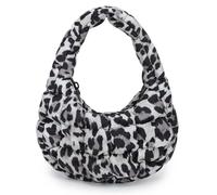 Whoasyst Borsa da donna semplice ascella trapuntata ascella shopping nuvole moda borsa leopardi stampa spalla donna spalla moda ascella nuvola borsa trapuntata sotto le ascelle, grigio, One Size