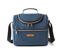 Whoasyst Borsa termica per il pranzo da donna, grande capacità, design a doppio scomparto per uomini e donne, borsa per il pranzo a doppio ponte