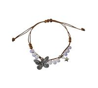 Whoasyst Braccialetti fatti a mano in corda per coppie farfalla stella perline in ceramica catena da polso relazione regali di San Valentino donne braccialetti di perline in ceramica, Misura unica
