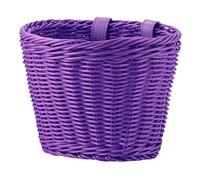 Whoasyst Cestino per bici per bambini per ragazza ragazzo Biciclette anteriori Manubrio Tessuto a mano con cinghie in pelle Bambini Piccoli cestini Tessuti a mano Biciclette Bambini Cestini Anteriori