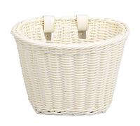 Whoasyst Cestino per bici per bambini per ragazza ragazzo Biciclette anteriori Manubrio Tessuto a mano con cinghie in pelle Bambini Piccoli cestini Tessuti a mano Biciclette Bambini Cestini Anteriori