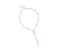 Whoasyst Collana alla moda a forma di Y con ciondolo Santa Madre e crocifisso in lega per un aspetto elegante collana simbolica, One Size, come descritto, come descritto