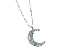 Whoasyst Collana con ciondolo a forma di stella con trama increspata, lunga catena in lega d'argento, per abiti alla moda, gioielli da indossare tutti i giorni, One Size, come descritto, come
