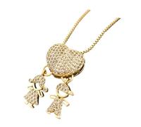 Whoasyst Collana con ciondolo per ragazzo e ragazza in rame placcato oro, per coppie o amici, regalo per il collo, catena regolabile per il collo, da indossare tutti i giorni, gioiello alla moda, One