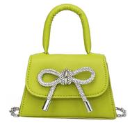 Whoasyst Creativo Bowknot Decorato Piccola Borsa A Tracolla Borsa A Tracolla Alla Moda Cuoio DELL'UNITÀ di elaborazione Piazza Borsa, Verde, One Size