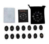 Whoasyst Fatto a mano Divinazioni Gioco Puntelli Gioco Da Tavolo Famiglia Pietre xilografiche Fatti A Mano Con Sacchetto di Immagazzinaggio Nordics