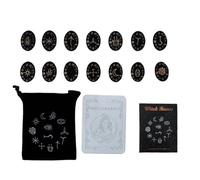 Whoasyst Fatto a mano Divinazioni Gioco Puntelli Gioco Da Tavolo Famiglia Pietre xilografiche Fatti A Mano Con Sacchetto di Immagazzinaggio Nordics