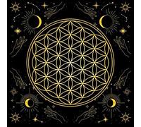 Whoasyst Forma quadrata Pendolo Divinazioni Mat Tovaglia Gioco da Tavolo Pad Carta Da Tavolo Divinazioni Metafisiche Tavolo Astrologia Tarocchi Carta Pat Per La Lettura