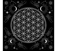 Whoasyst Forma quadrata Pendolo Divinazioni Mat Tovaglia Gioco da Tavolo Pad Carta Da Tavolo Divinazioni Metafisiche Tavolo Astrologia Tarocchi Carta Pat Per La Lettura