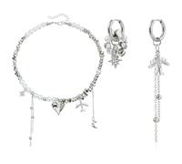 Whoasyst Gioielli contemporanei Ensembles Star Aircraft Ciondolo Orecchini Set Accessori in Lega Adatto per Tutti i Giorni Accessori In Lega Moda