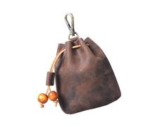 Whoasyst Organizer da parete in pelle di ispirazione vintage, cucito a mano, per collane e orecchini, decorazione per la casa, organizer per gioielli in pelle fatti a mano