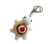 Whoasyst Portachiavi a forma di tartaruga, realizzato a mano, accessorio unico, elegante ciondolo all'uncinetto, per varie occasioni, decorazioni alla moda, Beige, Taglia unica