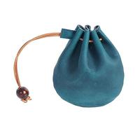 Whoasyst Portafoglio retrò in pelle di mucca borsa per dadi tasca per soldi gioielli con coulisse portamonete borse fortunate per chiavi carte dadi in pelle bovina portafoglio retrò gioielli