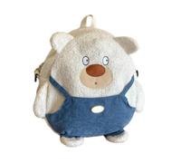 Whoasyst Ragazze Peluche Crossbody Bag Lovely Bear Zaino Bambino Cartoon Spalla Animale Giapponese Shopping per l'inverno Donne Orso Zaino Cartoon Spalla Ragazze Bella Animale Peluche Crossbody, Beige