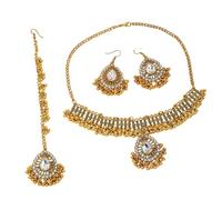 Whoasyst Sofisticato look vintage collana pendente testa ornamento e orecchini set di gioielli con fine Hollow Detailing Head Pendant Set, One Size, come descritto, come descritto