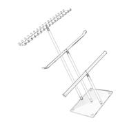 Whoasyst Supporto per gioielli in acrilico robusto alla moda per collane, bracciali e orecchini, organizer trasparente con base girevole a torre multipla