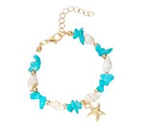 Whoasyst Texture comoda elegante della lega dei monili del polso delle perle delicate per i cercatori individualistici Colorful Beachwear, Misura unica, come descritto