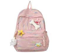 Whoasyst Zaino in nylon alla moda per tutti i giorni essenziale coreano borsa per libri colorati spallacci regolabili per la scuola e lo shopping Borsa da scuola di grande capacità, A