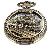 Whodoit Classic Uncovered - Orologio da tasca al quarzo, da uomo, movimento al quarzo, con catena, CF119, Digitale, movimento al quarzo