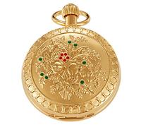 Whodoit Elegante orologio da tasca meccanico da uomo, con catena, orologio meccanico da tasca con scatola, Mw139-oro, Digitale, Meccanico