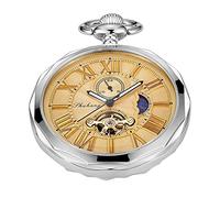 Whodoit Elegante orologio da tasca meccanico da uomo, con catena, orologio meccanico da tasca con scatola, Mw114, Classico