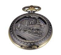 Whodoit Orologio da tasca meccanico antico per uomo, orologio da tasca irregolare ottagonale scheletro, quadrante con numeri romani con catena + scatola, MW119