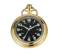 Whodoit Orologio da tasca meccanico da uomo, con quadrante meccanico con numeri arabi, orologio da tasca meccanico da uomo, orologio da tasca meccanico con coperchio posteriore sottile e catena,