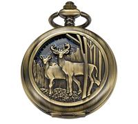 Whodoit Orologio da tasca meccanico da uomo in acciaio inox, con quadrante digitale romano e quadrante meccanico, Mw160, Meccanico