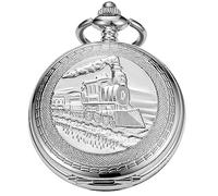 Whodoit Orologio da tasca meccanico da uomo in acciaio inox, con quadrante digitale romano e quadrante meccanico, MW163, Meccanico