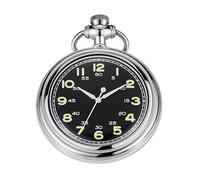 Whodoit Uncovered - Orologio da tasca meccanico, da uomo, con quadrante meccanico con numeri arabi, orologio da tasca meccanico, orologio da taschino meccanico con coperchio posteriore sottile e