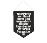 Whoever of You Loves Life And Desires to See Many Good Days, striscione in tela motivazionale da appendere alla parete, striscione da appendere alla parete, decorazione per casa, soggiorno, camera da