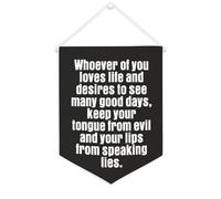 Whoever of You Loves Life And Desires to See Many Good Days, striscione in tela motivazionale da appendere alla parete, striscione da appendere alla parete, decorazione per casa, soggiorno, camera da