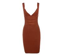 Whoinshop - Abito da donna con tuta, mini abito da festa, abito da cocktail, abito da festa, con grazioso senza maniche, rosso, taglia M