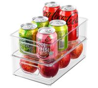 WHOISMIP Set di 2 scatole per frigorifero, organizer per cassetti, impilabili, contenitori per frigorifero, contenitore per cucina, contenitore per stoccaggio (medio)